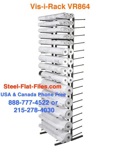 Brookside Design VR864 roll print storage rack in stock steel-flat-files.com 