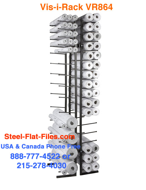 Brookside Design VR864 roll print storage rack in stock steel-flat-files.com 