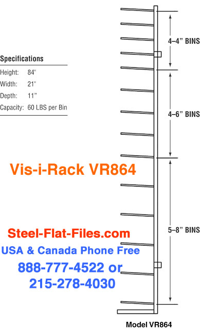 Brookside Design VR864 roll print storage rack in stock steel-flat-files.com 