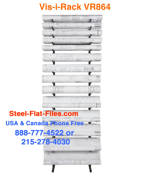 Brookside Design VR864 roll print storage rack in stock steel-flat-files.com 