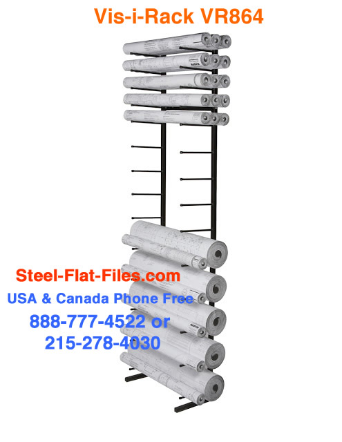 Brookside Design VR864 roll print storage rack in stock steel-flat-files.com 