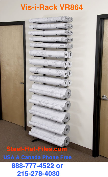 Brookside Design VR864 roll print storage rack in stock steel-flat-files.com 