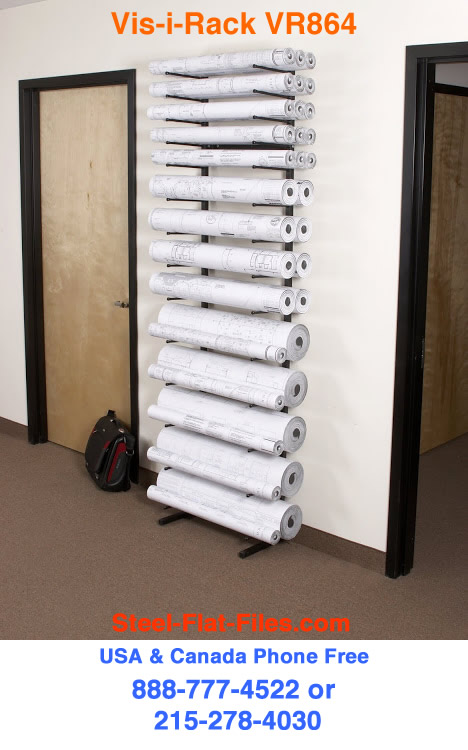 Vis-i-Rack High Capacity Rolled Blueprint Storage Rack with 16 Bins