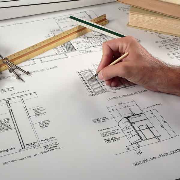 Architectural drawings are stored with ease and reliability in Blueberry Brands' Large Doucment Drop Lift Wall Racks with print clamps.