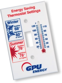 custom thermometer embedded in an electric switch plate.
