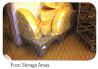 Dunnage racks work in food storage areas.