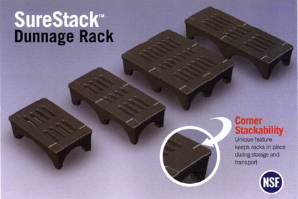 Surestack dunnage racks are made from recycled materials and are themselves recyclable.