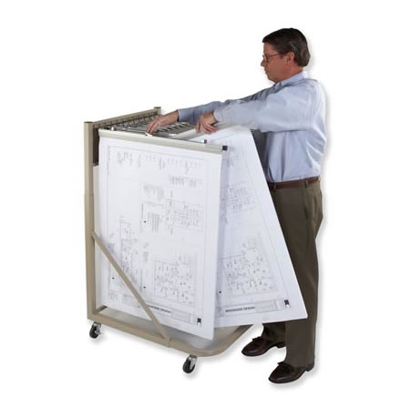 Mobile racks for large documents, plans & blueprints.