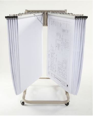 Mobile racks for large documents, plans & blueprints.