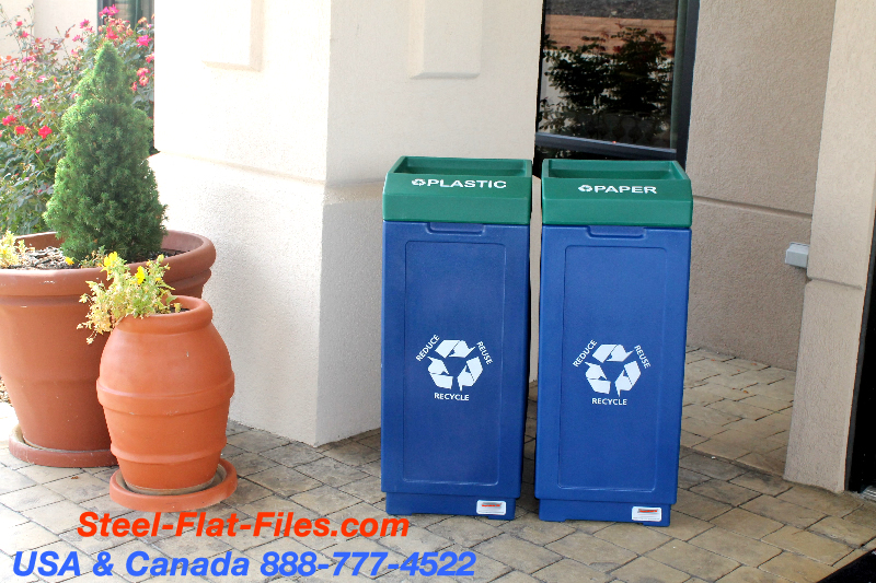 Recycling containers for hotels and hospitality organizations.