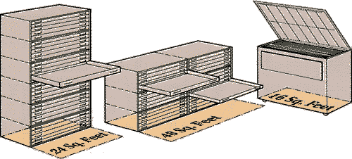 The Ulrich Planfile from Blueberry Brands, LLC cuts floor space requirements by up to 66%!