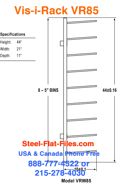 Brookside Design, Llc Vis-i-Rack‚Ñ¢ High Capacity Blueprint Storage Rack -  13 Openings VR864